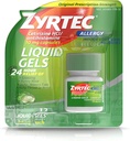 Zyrtec 24 timers indendørs og udendørs allergier Flydende geler, Antihistamin Kapsler med Cetirizin Hydrochlorid til All- Day Allergy Relief, 12 ct (pakning med 2)