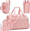 Pink Women 's 40L Gym Duffel med Shoe Segment - Carry On Weekender Overnight Bag - Personlig element rejse workout Tote