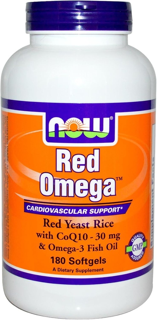 NOW Foods - Red Omega Red Yeast Rice With CoQ10 30 mg. - 180 Softgels
