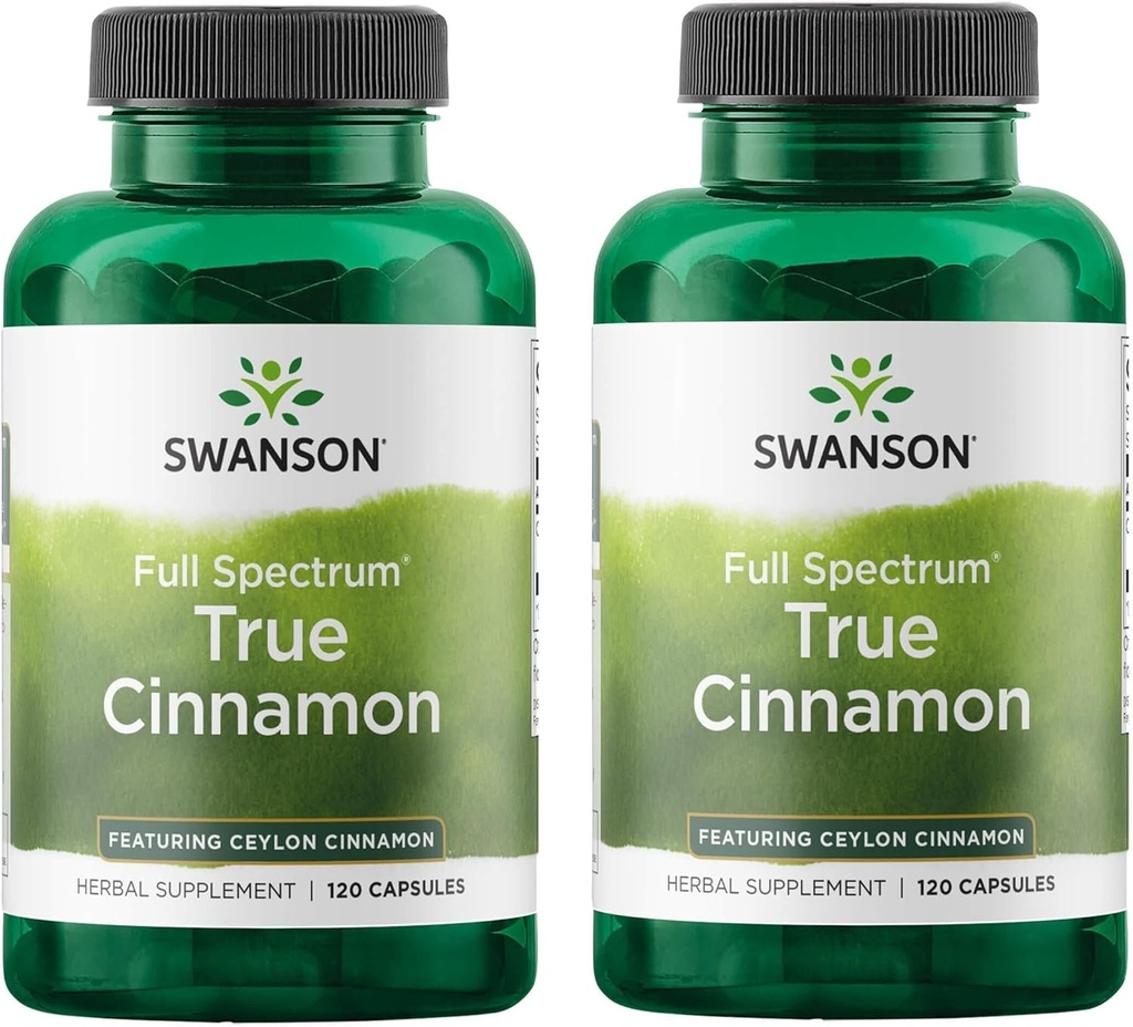 Swanson Full Spectrum True Cinnamon - Herbal Supplement - (120 kapsler, 300mg Hver) 2 pakke