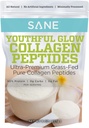 SANE MD - Youth Glow Vital Collagen Powder - Organic Grass Fed Bovine Hydrolyzed Collagen Peptider pulver til hår, negle, hud & fælles sundhed - NSF Certified - 37 Servere