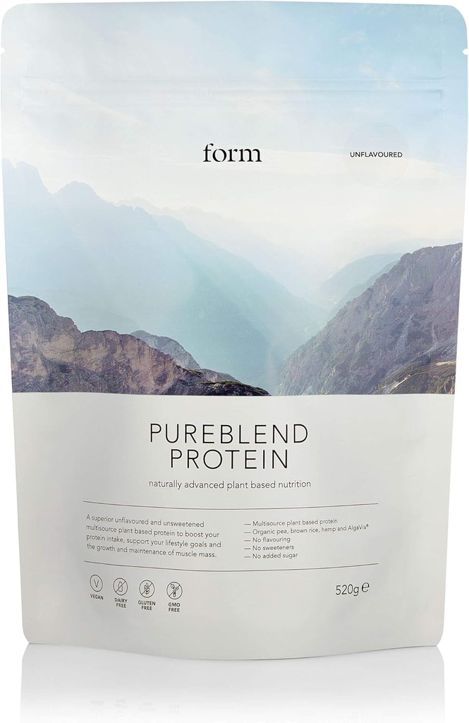 Form Pureblend Protein - Usødet og Unflavored Vegan Protein Powder - 15 g Plant Protein Powder Unflavored per servering. Perfekt til dine smoothies, madlavning og bagning