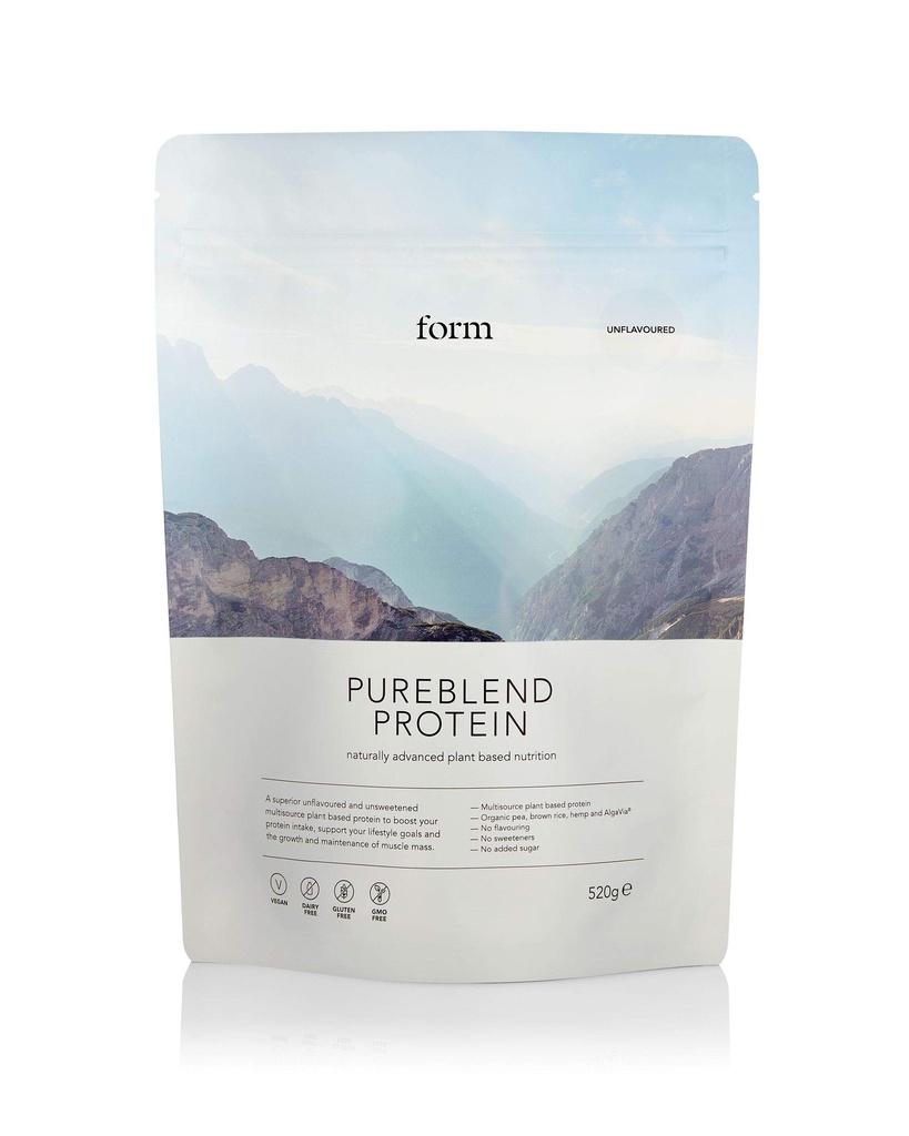 Form Pureblend Protein - Usødet og Unflavored Vegan Protein Powder - 15 g Plant Protein Powder Unflavored per servering. Perfekt til dine smoothies, madlavning og bagning