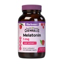 Bluebonnet Nutrition EarthSweet Melatonin 1 mg Fast- Actioning Quick Opløs Nighttime Afslapning & Restable Sleep Support - Sleep Aid - Gluten- Free, Vegan - Raspberry Flavor - 120 tyggetabletter