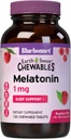 Bluebonnet Nutrition EarthSweet Melatonin 1 mg Fast- Actioning Quick Opløs Nighttime Afslapning & Restable Sleep Support - Sleep Aid - Gluten- Free, Vegan - Raspberry Flavor - 120 tyggetabletter