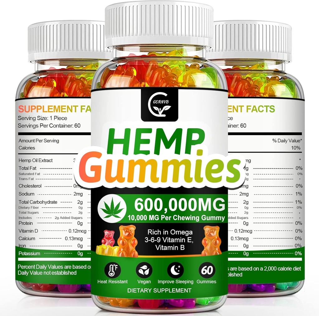Hamp Gummies Extra Strength, Vegan, Non- GMO, Gluten- Free