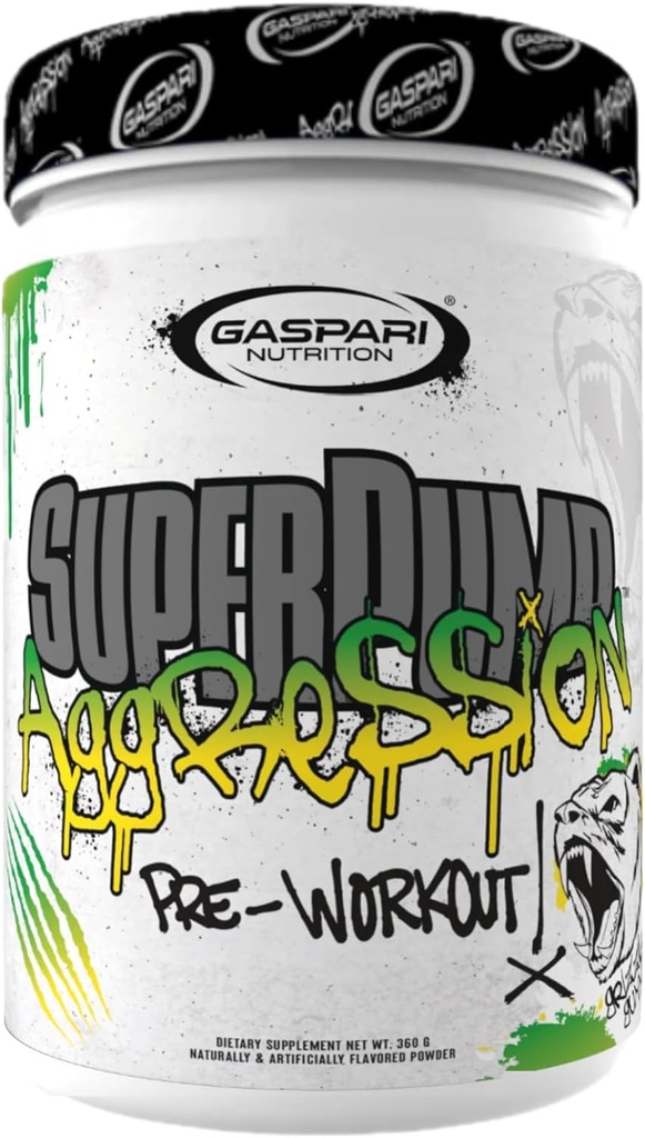 Gaspari Nutrition SuperPump Aggression Pre-Workout: Energy, Focus, Endurance and Recovery, with Creatine and Caffeine (25 Servings, Grizzly Gummy)