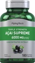 Piping Rock Acai Berry Supplement | 6000mg | 180 Capsules | Triple Strength | Non-GMO, Gluten Free
