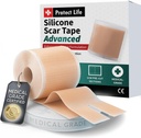 Medicinsk Grade Silicone Scar Tape Avanceret Adhesive Formulering (1.6 "x 118") Scar Removal Strips for Kirurgiske Scars, Silicone Tape & Keloid Scar Behandling, Genanvendelige Silicone Scar Sheets