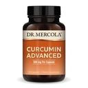 Dr. Mercola Curcumin Advanced - 500 mg Curcumin Root Extract - 95% Curcuminoids - For Vision Health, fordøjelse & fokus - Vedvarende udgivelse - Non- GMO, Gluten- Free & Soy- Free - 30 kapsler (30 Servere)