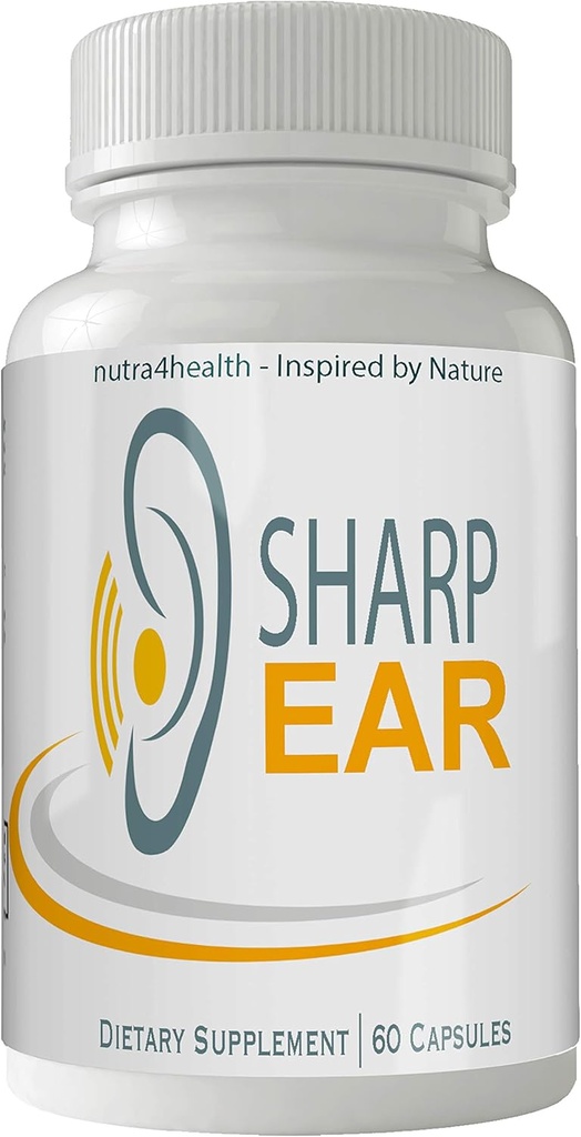 Sharp Ear Complete Tinnitus Relief supplement, 60 kapsler, Proprietary Blend til at reducere øre ringning og støtte Optimal hørelse funktion og klarhed