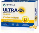 New Road Health Supply, High- Potency Vitamin D3 50.000 IE, Once- Weekly Softgel, Suppports Bone, Tænder og immunforsvar, Easy- to- Swallow, Gluten- Free, 12 Greve