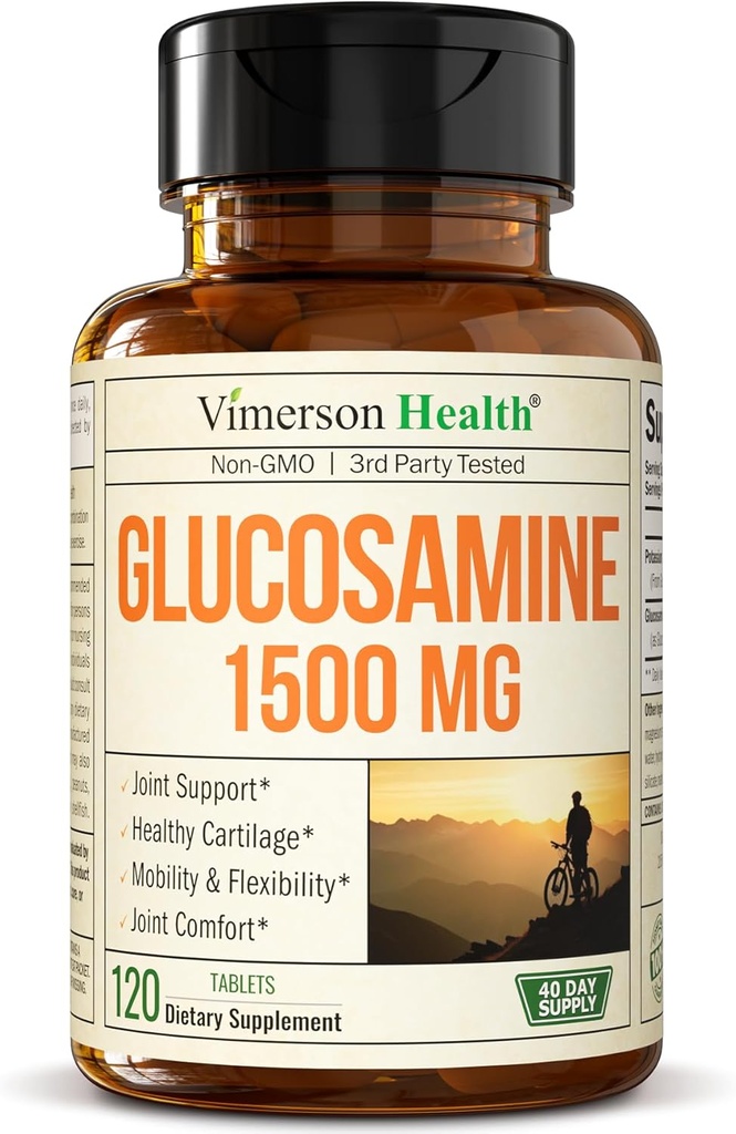 Glucosamin Sulfate 1500mg w / Kalium - FSA Støtteberettiget fælles supporttillæg for brusk, ben & fælles sundhed, lejlighedsvis discomfort Relief for back, knæ & hænder - Glucosamin Complex 120 Tabs