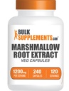 BulkSupplements.com Marshmallow Root Extract Kapsler - Urtetilskud, Marhmallow Root 1200mg - Gluten Free, 2 Kapsler pr Servering, 240 Greve (pakke med 1)