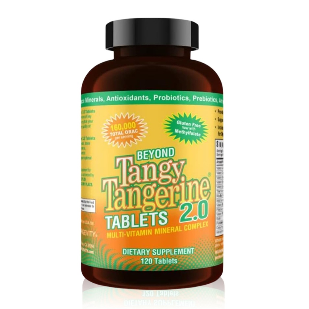 Youngevity Beyond Tangy Tangerine 2.0 Multi- Vitamin & Mineral Complex - Made with Natural & Whole Foods - 124; 160.000 ORAC - 124; 120 tabletter - 2- Pack