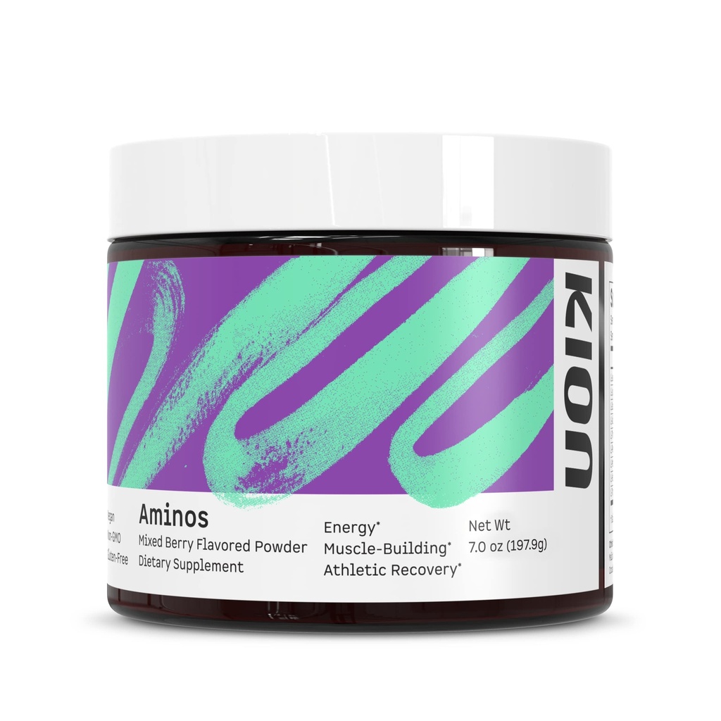Kion Aminos - Essential Aminosyrer supplement, Essential Aminosyrer pulver til muskel Inddrivelse, BCAA EAA ingen koffein, Aminosyre pulver, Essential Amino Energy - 30 Servere, blandet berry