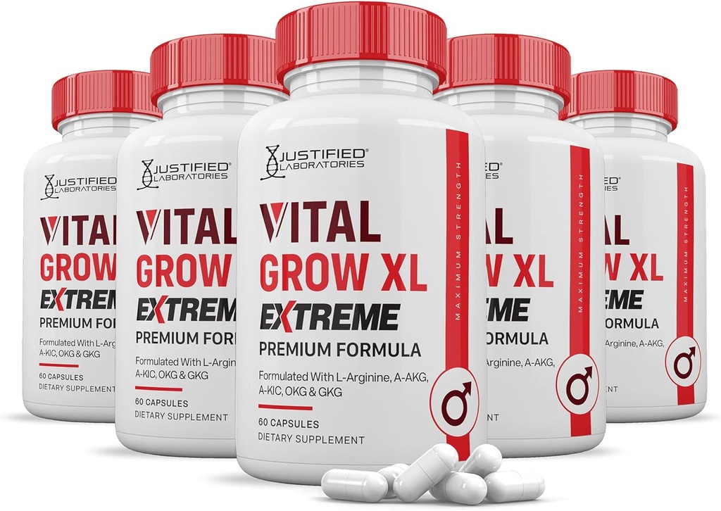 (5 Pack) Vital Grow XL ekstreme piller 1600MG Premium formel Proprietary Blend til mænd sundhed 300 kapsler