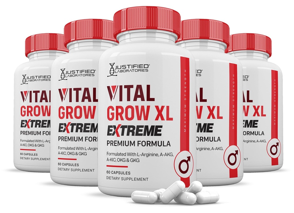 (5 Pack) Vital Grow XL ekstreme piller 1600MG Premium formel Proprietary Blend til mænd sundhed 300 kapsler