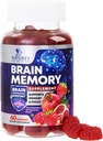 Hjernetilskud til Memory & Focus Gummies - Brain Health Clarity med B6 B12 & Phosphatidylserin - Natural Nootropics Kognitiv koncentration & Alerness Support Vitaminer - 60 Vegansk Gummies