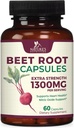 Beet Root Capsules 1300mg - Extra Strength Red Beetroot Powder Supplement - Understøtter nitrogenoxid produktion, hjerte sundhed & naturlig energi - non-GMO, Vegan, Gluten Free - 60 Veggie Capsules