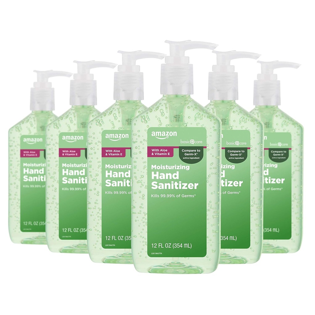 Basic Care - Aloe Vera Hand Sanitizer 62%, 12 fl oz (pakning med 6)