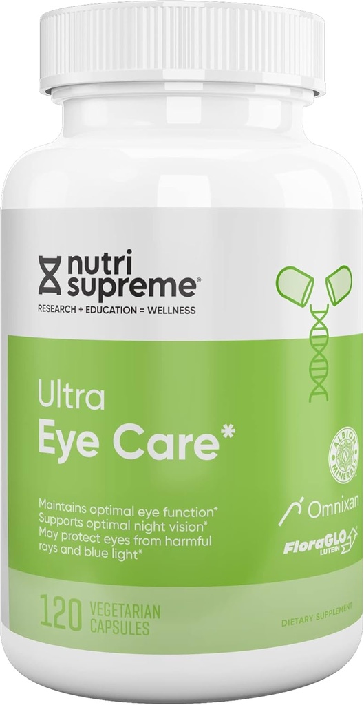 Nutri Supreme Research Ultra Eye Care med Lutein for Eye Sundhed og Wellness, 120 Vegetariske Kapsler, Kosher