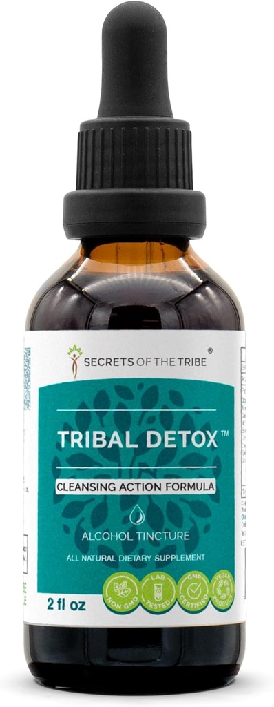 Secrets of the Tribe - Tribal Detox, Cleansing Action Formel, Herbal Supplement Blend Drops Alkohol Liquid Extract (2 fl oz)