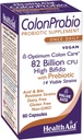 HealthAid ColonProbio 82 Millioner med Prebiotic, 14 Stammer, En gang dagligt, 60ct, Optimum Colon Care, Acid & Bile resistent, Dairy Free, Gluten Free, Non- GMO, High Bifido