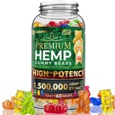 WELLUTION Hamp Gummies - Høj potens 1.500.000 MCG - Naturlig Fruit Bear for afspænding og fred - Fast- Fungerende - 60kt