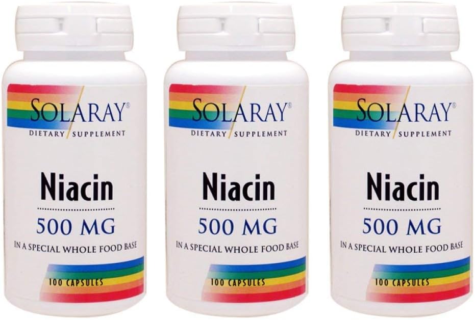 Niacin 500mg Solaray 100 VegCaps (3 stk.)