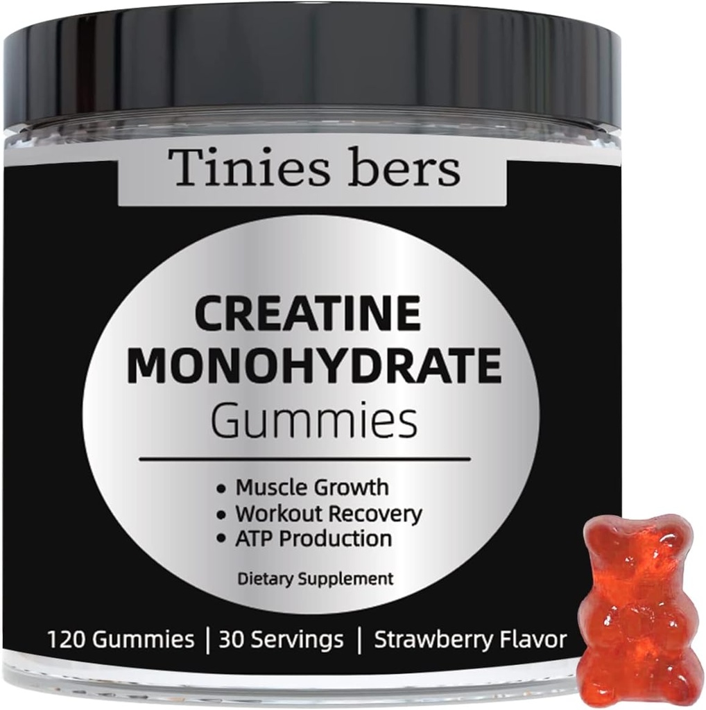 Creatin monohydrat gummier for mænd og kvinder 5g, sukker gratis tyggetakrin for muskel Gain & styrke, ATP energi, muskel opsving, hjerne sundhed, gluten fri, non-GMO, 99% Absorbed, 30 Servere