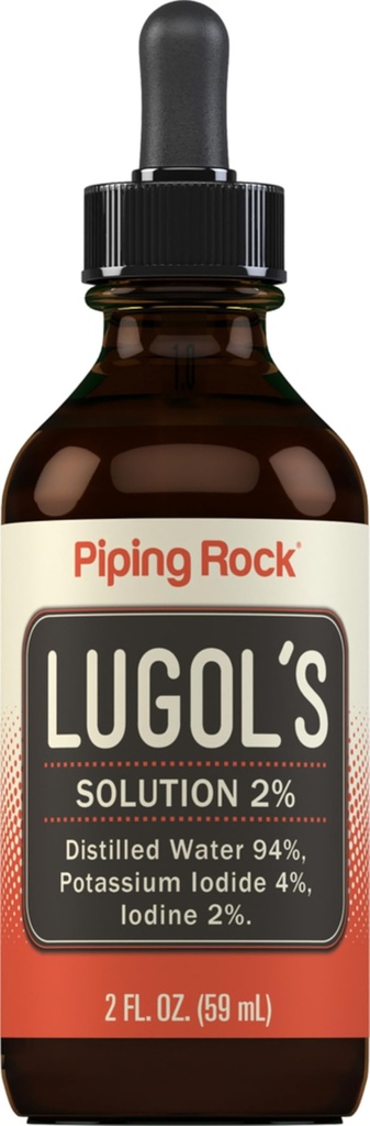 Lugoler Jod Drops 2% 2 fl oz · 124; Flydende tillæg · 124; Kaliumdiode 4% · 124; ved Piping Rock
