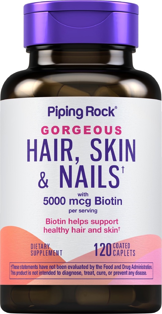 Piping Rock Hår Hud og negle Vitaminer; 120 Caplet Pills