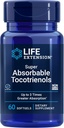 Life Extension Super Absorbable Tocotrienoler, E-vitamin som D-Alpha tocopherol, Blandede tocotrienoler, Support Hair Growth, Brain Function, Glutenfri, Non- GMO, 60 softels