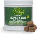 Allergi & Itch Relief for hunde - Hud & Coat Soft Chews w / Omega-3, Fish Oil, Biotin, Collagen - Reducerer afføring, fremmer sund hud & Shiny Fur - 60ct