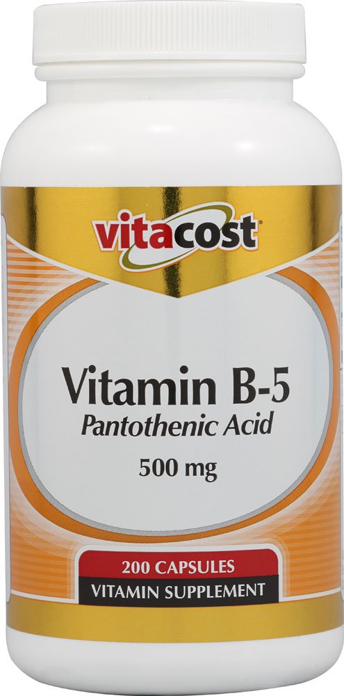 Vitacost Vitamin B5 Pantothensyre - 500 mg - 200 kapsler