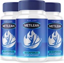 (3 Pack) Metilean vægttab supplement, Metilean Diteary piller til smelte Stubborn Belly Fat, Metilean Advanced Formel til tabe punds, Metilean Pastillas anmeldelser (180 kapsler)