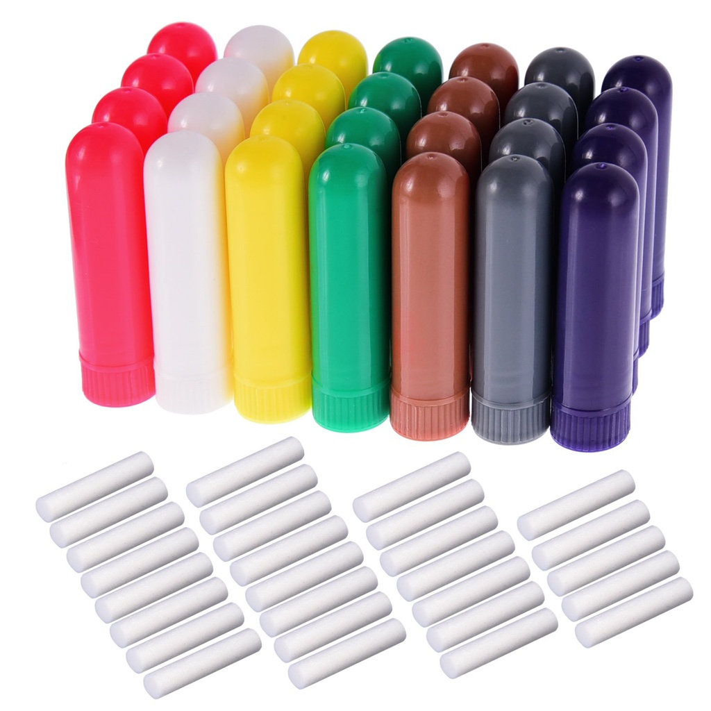 eBoot 28 sæt Essential Oil Aromaterapi Nasal Inhalers Tubes Genopfyldelig Inhaler Stick, 7 Farver, med Wicks