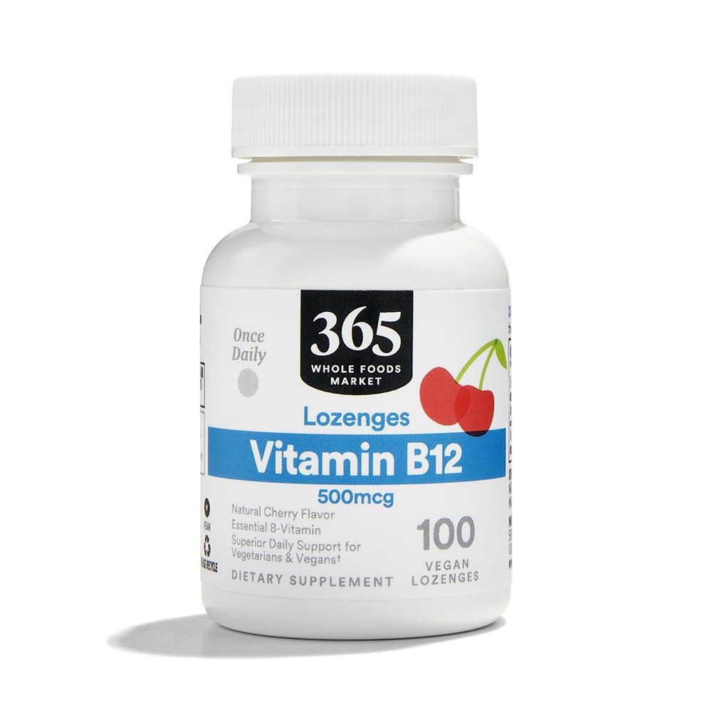 365 af Whole Foods Market, B12 500mcg Lozenges, Natural Cherry Flavor, Vegan, 100 Greve