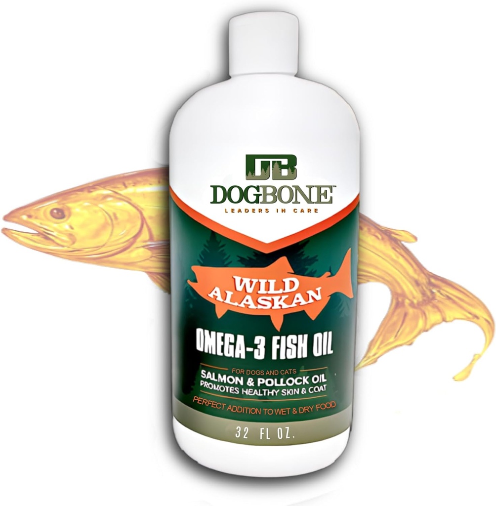 DogBone Fish Oil for Dogs 32 oz124; Lakseolie 124; Hundefiskeolie 124; Omega 3-124; Fælles tillæg til hunde 124; Pet Vitamin og Kosttilskud