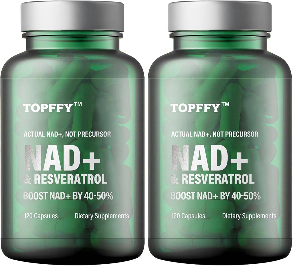 NAD + & Resveratrol Supplement, 240 Softgels NAD + Boosting supplement til Max Absorption for Support Cellular Energy Aging Defense