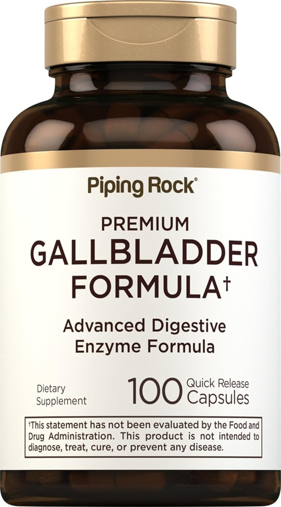 Piping Rock Gallblære Supplement: 124; 100 Kapsler: 124; Avanceret fordøjelsesmiddel: Komplet formel for mænd og kvinder: 124; Non- GMO & Gluten Free