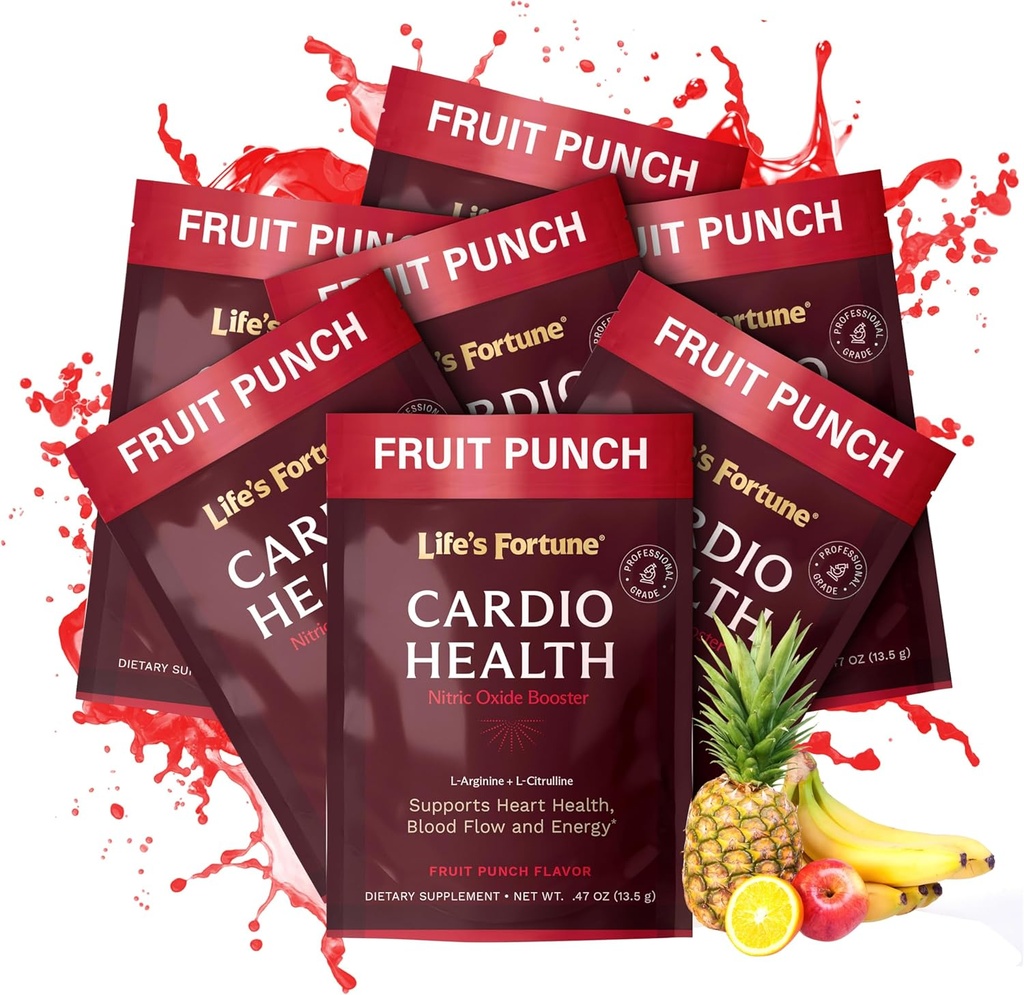 Livets Fortune L Arginin L Citrullin Supplement Powder - High Potency Nitric Oxide Supplement Booster med Natural Fruit Punch Flavor (7 Servere (pakke med 1)