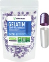 XPRS Nutra Størrelse 2 Tomme kapsler - 500 Tomme Gelatine kapsler - Piller gør det - Pure Bovin Pill Gel Caps for Do- It- Yourself Kosttilskud (Pearl Purple / White)