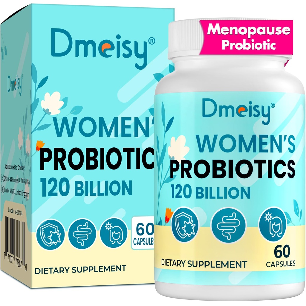 Menopause Supplements for Women, 120 Billion CFU Probiotic, 13-in-1 Herbs Probiotics Complex, for Menopause Relief, Hormone Balance, Hot Flashes, Night Sweats, Mood Swings, Gut & Immunity - 60 Capsule