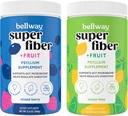 Bellway Super Fiber Powder + Frugt, Sukker Free Organic Psyllium Husk Powder Fiber Supplement for regelmæssighed, Bloating Relief & Gut Sundhed, Non- GMO, Blandede Berry & Lemon Lime