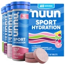 Nuun Sport Electrolyte Tablets for Proactive Hydration, Blandede flavors, 4 Pack (40 Servere)