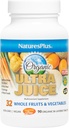 Nature Plus Ultra Juice Multivitamin - 90 Vegetariske tabletter, Bilayered - Hele fødevarer supplement - Hele frugter & grøntsager, Antioxidant - Non- GMO, Vegan, Økologisk, Gluten- Free - 45 Serveringer