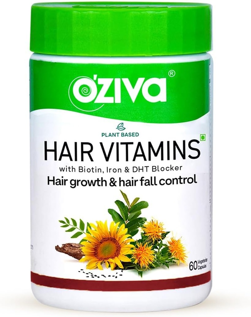 Hår Vitamin kapsler til hårvækst & hårfald kontrol, 100% Natural med biotin, jern, DHT Blocker & E-vitamin, klinisk bevist hårvækst kosttilskud til kvinder & mænd, 60 kapsler