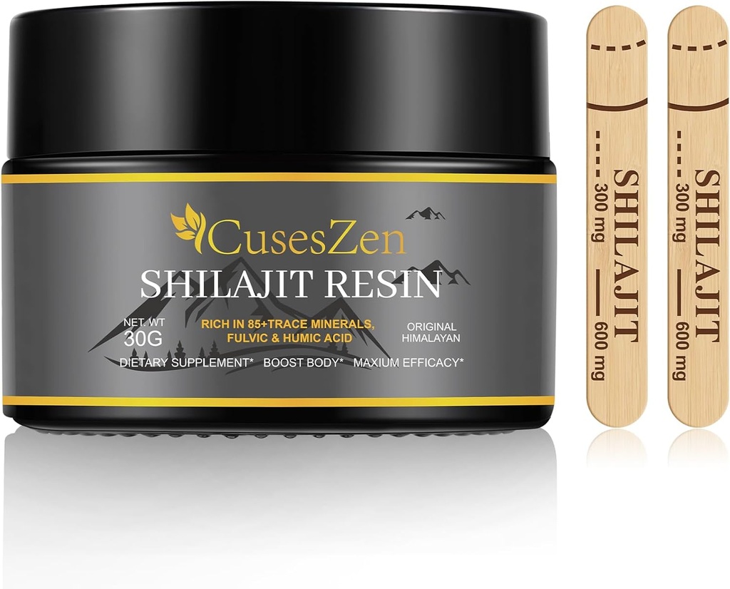 Shilajit Himalayan Organic Shilajit Resin, 600mg Max Strength Natural Organic Shilajit Supplement med Fulvic Acid & 85 + Trace Minerals for Energy, Immunity, Brain Power, 30 Bedste (Caramael Flavored)